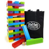 M?ttys Toy Stop Mattys Big Mix-Up 51pc Giant Colorful Wooden Tumble Tower Deluxe Stacking Game with Storage Bag - 2 Ways to Play (Starts at 12.5 or 17)