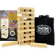 M?ttys Toy Stop Deluxe 51pc Giant Wood Tower Stacking Game with Storage Bag (Starts 17 Tall)