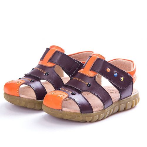  Mubeuo Toddler Little Boys Closed Toe Leather Sandals for Kids