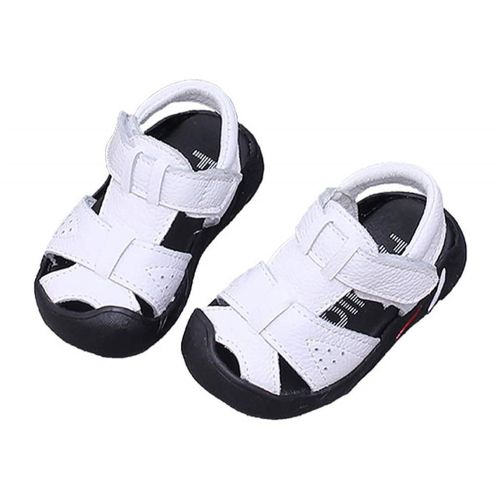  Mubeuo Anti-Skid Rubber Sole Leather Closed Toe Boys Toddler Sandals