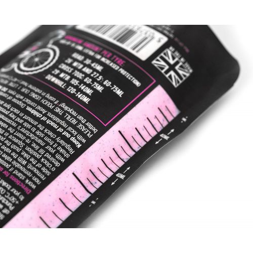  Muc-Off No Puncture Hassle Tubeless Sealant, 140 Milliliters - Advanced Bicycle Tyre Sealant With UV Tracer Dye That Seals Tears And Holes Up To 6mm