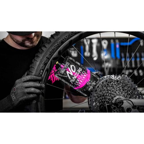  Muc-Off No Puncture Hassle Tubeless Sealant, 140 Milliliters - Advanced Bicycle Tyre Sealant With UV Tracer Dye That Seals Tears And Holes Up To 6mm