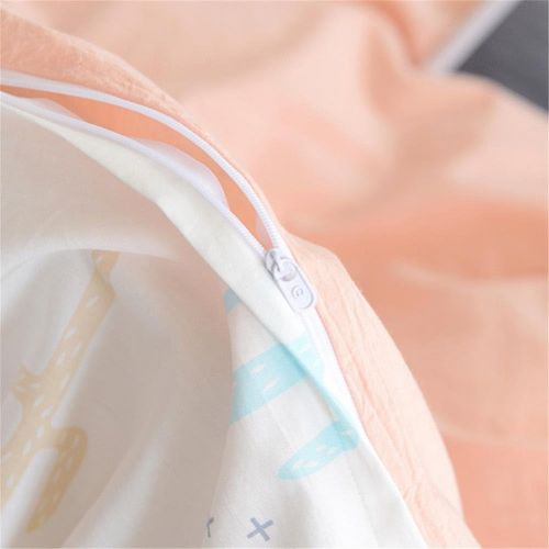  [아마존베스트]Mucalis Embroidered Cactus Duvet Cover Set Twin Kids Duvet Cover Cotton for Boys Girls Teens Reversible Peach White Bedding Duvet Cover Set with Zipper Closure-Hotel Quality,Soft,N