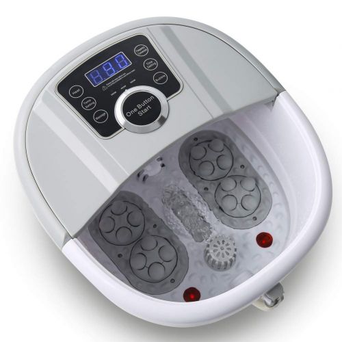  Muchoo Foot Spa Bath Massager with Heat and Automatic Massage Foot Pedicure Spa Machine Athletes Foot Bubble Soak Tub,Digital Adjustable Temperature Control