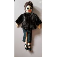 /MuchosSabores Vintage Happenings Boutiques: 1985 Cloth Celebrity Doll, Judy Garland or Liza Minelli with Faux Fur Jacket