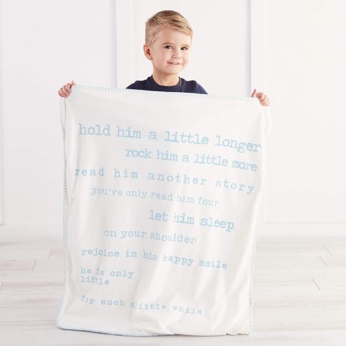  Mud Pie Plush Sherpa Baby Blanket Nursery Decor - Little Boys, Blue