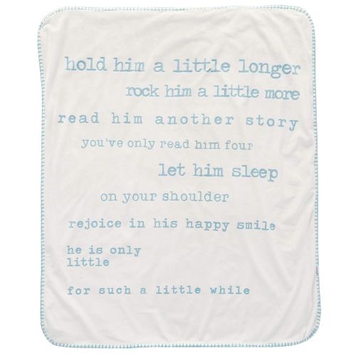  Mud Pie Plush Sherpa Baby Blanket Nursery Decor - Little Boys, Blue