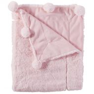 Mud Pie Pom Pom Velour Baby Blanket, Pink