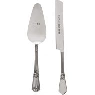 Mud Pie Wedding Cake and Knife Serving Set, Silver