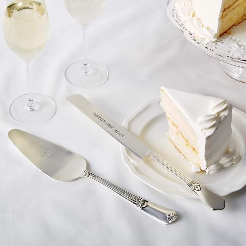  Mud Pie Wedding Cake and Knife Serving Set, Silver