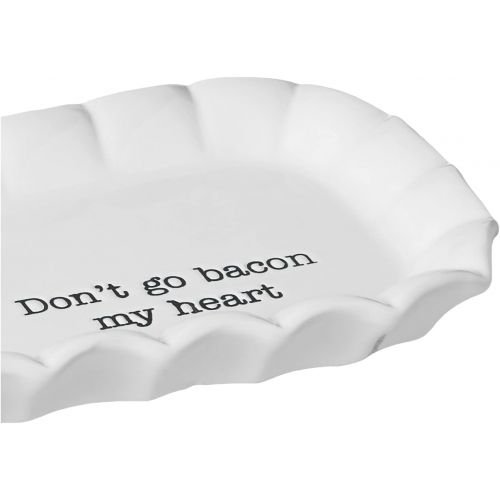  Mud Pie Bacon Serving Tray Set, White