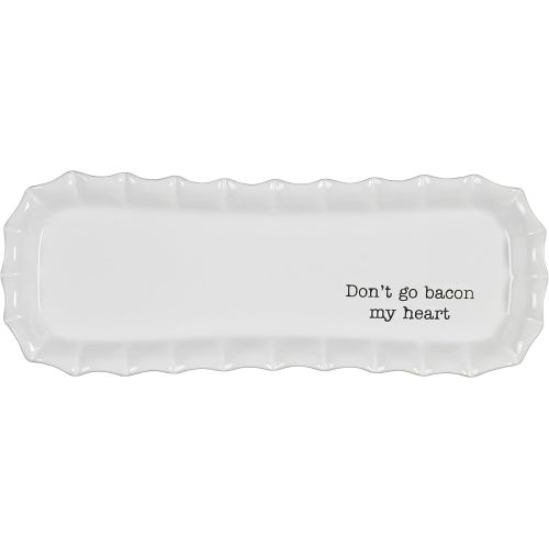  Mud Pie Bacon Serving Tray Set, White