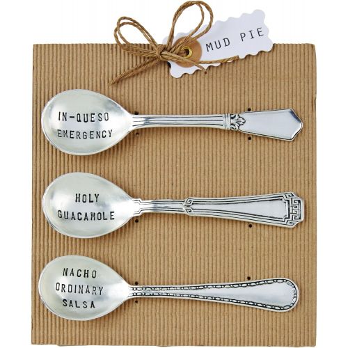  Mud Pie Circa Salsa Spoon Set, Silver