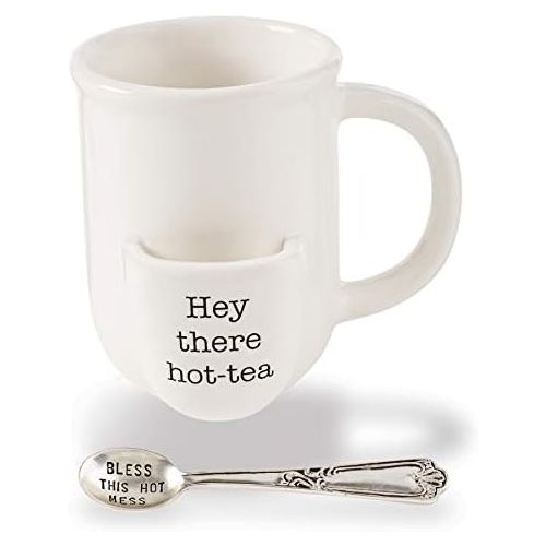  Mud Pie Vintage Inspired Mug Spoon-Hot Tea Cup Set, One Size