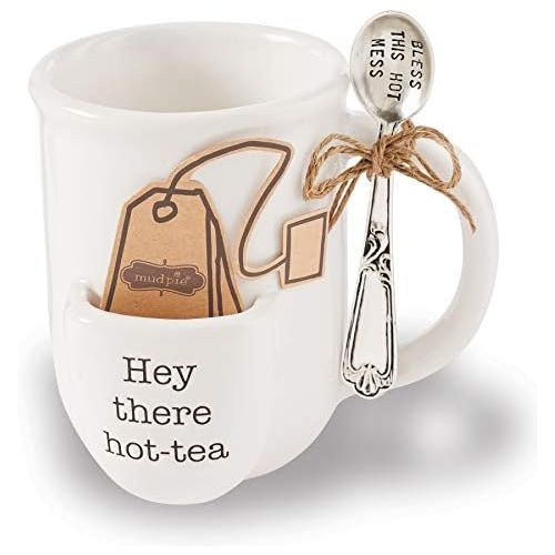 Mud Pie Vintage Inspired Mug Spoon-Hot Tea Cup Set, One Size