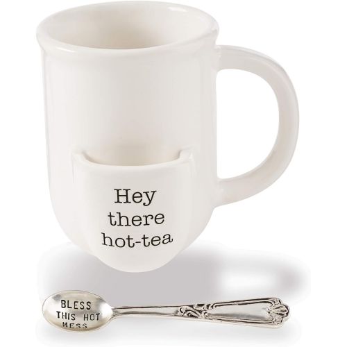  Mud Pie Vintage Inspired Mug Spoon-Hot Tea Cup Set, One Size