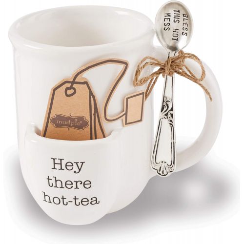  Mud Pie Vintage Inspired Mug Spoon-Hot Tea Cup Set, One Size