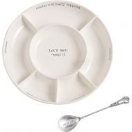 Mud Pie Taco bar Condiment Serving Platter, White