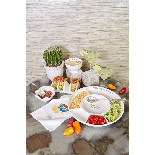  Mud Pie Taco bar Condiment Serving Platter, White