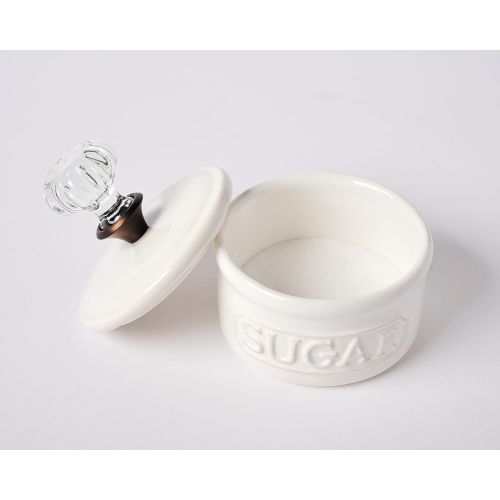  Mud Pie Door Knob Sugar Bowl, White