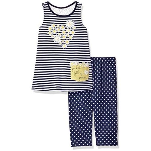  Mud Pie Baby Girls Two Piece Pants Set Sleeveless, Nautical Crab