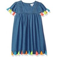 Mud Pie Baby Girls Chambray Tassel Cap Sleeve Casual Dress