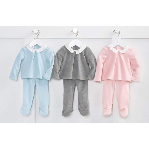  Mud Pie Pink Velour Three Piece Set, 0-3 Months