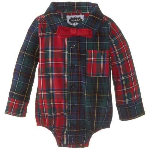  Mud Pie Baby-Boys Newborn Plaid Button Down Crawler