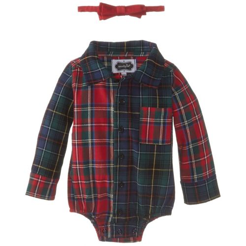  Mud Pie Baby-Boys Newborn Plaid Button Down Crawler