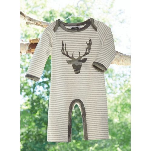  Mud Pie Baby Boys Little Deer Collection One-Piece With Stag Deer Applique