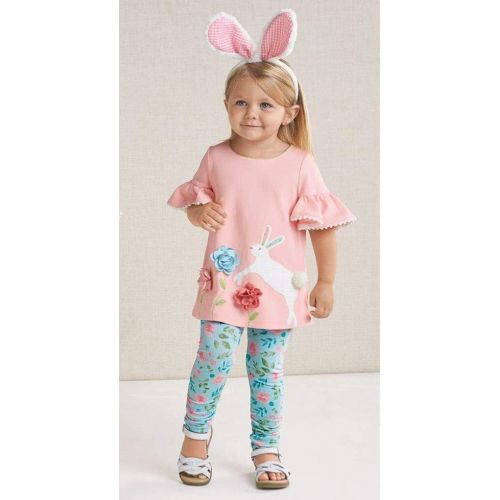 Mud Pie Baby Girls Bunny Tunic and Leggings Set (Infant/Toddler)
