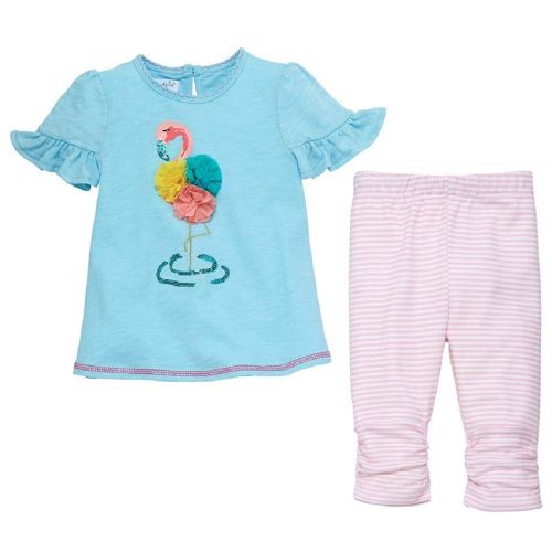  Mud Pie Baby Girls Flamingo Tunic and Capris (Infant)