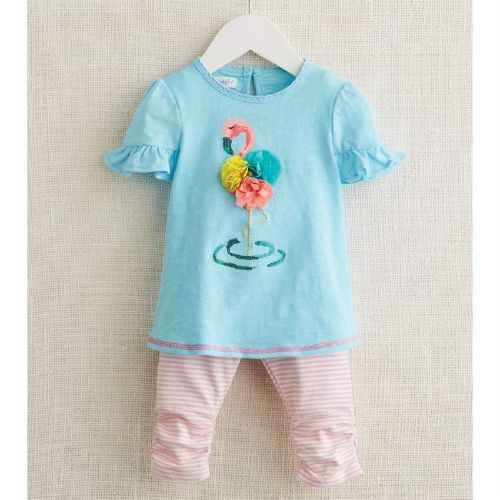  Mud Pie Baby Girls Flamingo Tunic and Capris (Infant)