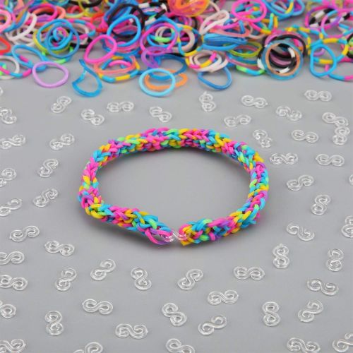  [아마존베스트]300 Pieces S Clips Rubber Band Clips Loom Band Clips Plastic Connectors Refills Bracelet Loom Clips for Loom Bracelets (Clear)