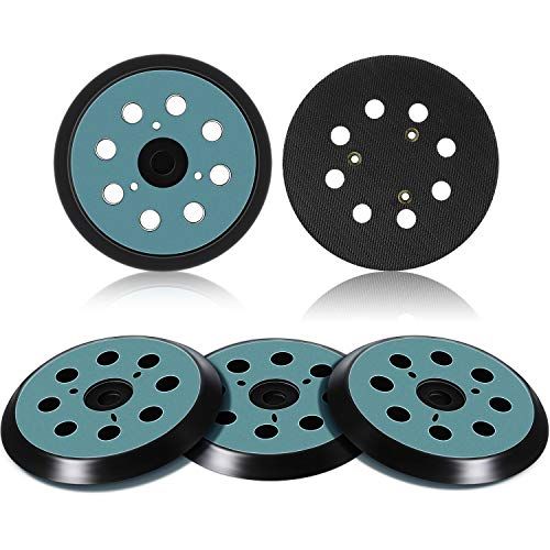  Mudder 5 Pieces 5 Inch 8 Hole Replacement Sander Pad 3 Eye Hook and Loop Sander Pad Sanding Backing Plates Compatible with & Makita
