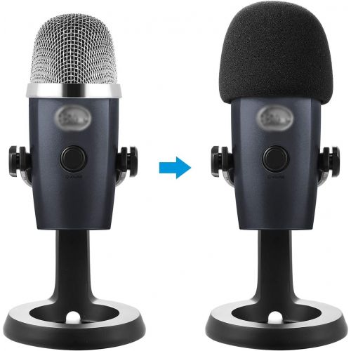  Mudder Mic Cover Microphone Foam Windscreen for Blue Yeti Nano Condenser Microphone (Size B, 1 Pack)