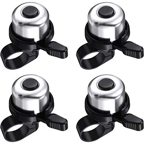  Mudder 4 Pieces Bike Bell Bicycle Bell Bike Ring Bell Aluminum Alloy Bike Bell Cycling Bike Horn with Crisp Sound for Adults and Kids for Mountain Bike Road Bike