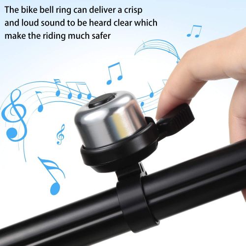  Mudder 4 Pieces Bike Bell Bicycle Bell Bike Ring Bell Aluminum Alloy Bike Bell Cycling Bike Horn with Crisp Sound for Adults and Kids for Mountain Bike Road Bike