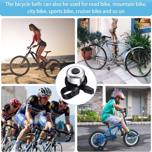  Mudder 4 Pieces Bike Bell Bicycle Bell Bike Ring Bell Aluminum Alloy Bike Bell Cycling Bike Horn with Crisp Sound for Adults and Kids for Mountain Bike Road Bike