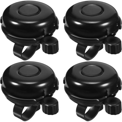  Mudder 4 Pieces Bicycle Bell Classic Bike Bells Aluminum Alloy Bicycle Bell Loud Clear Sound Bike Bell Bike Bell Ring Mini Bicycle Bell for Adult Kids Students (Black)