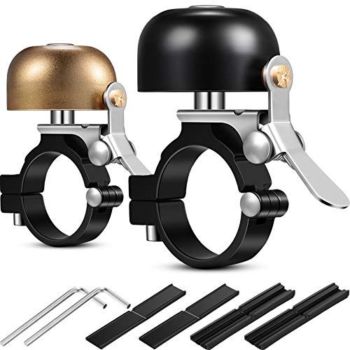  Mudder 2 Packs Bicycle Bell Bike Ring Bell Aluminum Alloy Bike Bell Classic Bicycle Bell Makes Loud Sound for Road Bike Mountain Bike Sports Bike Horn Cycling Accessories for Adult