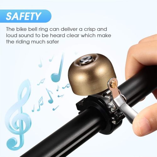  Mudder 2 Packs Bicycle Bell Bike Ring Bell Aluminum Alloy Bike Bell Classic Bicycle Bell Makes Loud Sound for Road Bike Mountain Bike Sports Bike Horn Cycling Accessories for Adult