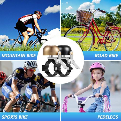  Mudder 2 Packs Bicycle Bell Bike Ring Bell Aluminum Alloy Bike Bell Classic Bicycle Bell Makes Loud Sound for Road Bike Mountain Bike Sports Bike Horn Cycling Accessories for Adult