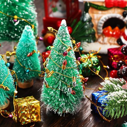  Mudder Dollhouse Miniature Fake Light String Dollhouse Christmas Decoration Colorful String Lights Model Doll House Miniature Furniture Accessories for Dollhouse Decor (Cone Style,197 Inc