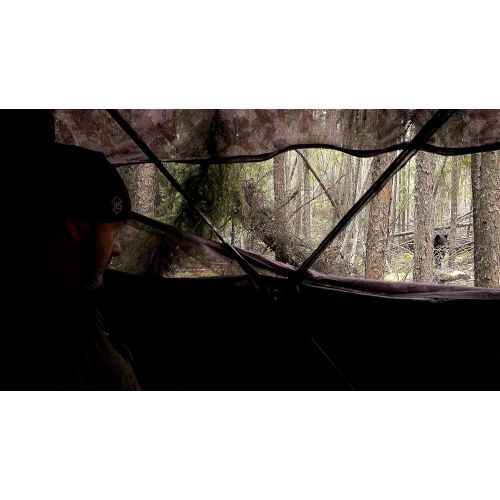  Muddy Infinity 2-Man Ground Blind with Surround View Shadow Mesh Eliminates Blind Spots