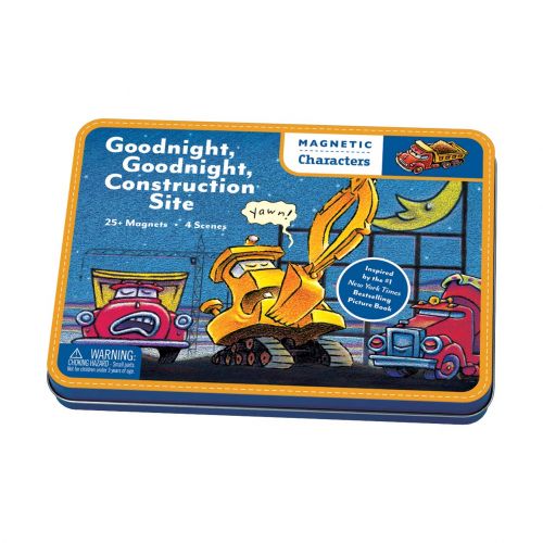  Mudpuppy Goodnight, Goodnight Construction Site Magnetic Character Set Ages 3+ - Magnetic Play Set with 4 Scenes, 25+ Magnets  Great for Travel, Quiet Time  Magnets Adhere to Ti