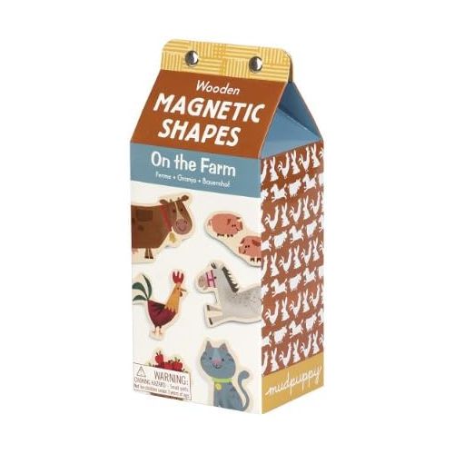  [아마존베스트]Mudpuppy On the Farm Wooden Magnetic Shapes  Great for Kids Age 3+ - 30 Wooden Magnets Featuring Friendly Farm Animals and Objects  Fun Imaginative Play on Any Magnetic Surface