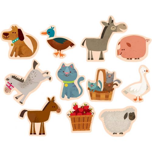  [아마존베스트]Mudpuppy On the Farm Wooden Magnetic Shapes  Great for Kids Age 3+ - 30 Wooden Magnets Featuring Friendly Farm Animals and Objects  Fun Imaginative Play on Any Magnetic Surface