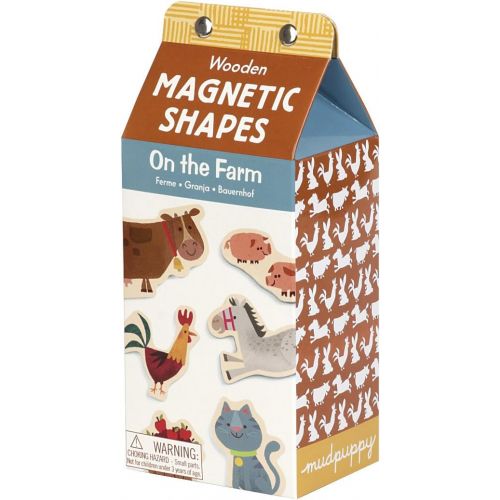  [아마존베스트]Mudpuppy On the Farm Wooden Magnetic Shapes  Great for Kids Age 3+ - 30 Wooden Magnets Featuring Friendly Farm Animals and Objects  Fun Imaginative Play on Any Magnetic Surface