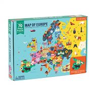 Mudpuppy Map of Europe Puzzle, 70 Pieces, 22”x17.25” ? Perfect for Kids Age 5 9 Learn Countries of Europe by Name, Shape, Location ? Double Sided Geography Puzzle with Pieces Sha